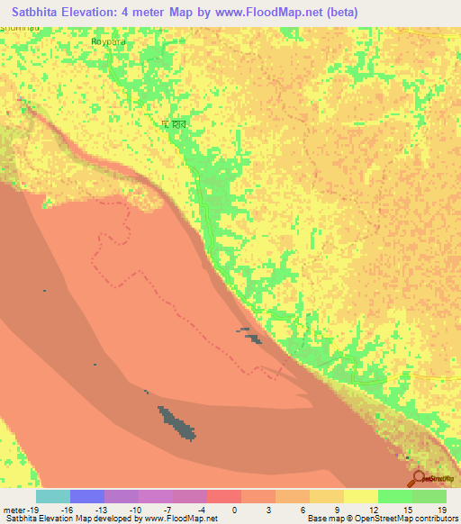 Satbhita,Bangladesh Elevation Map