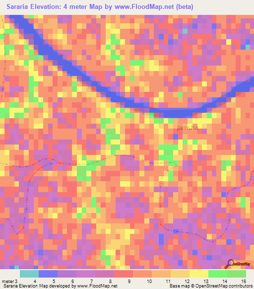 Sararia,Bangladesh Elevation Map