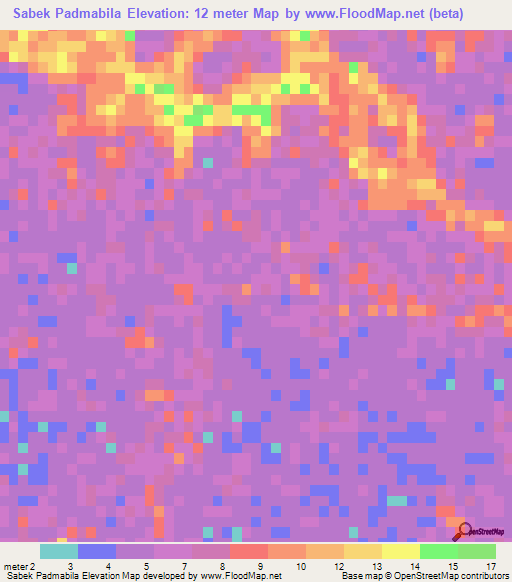 Sabek Padmabila,Bangladesh Elevation Map