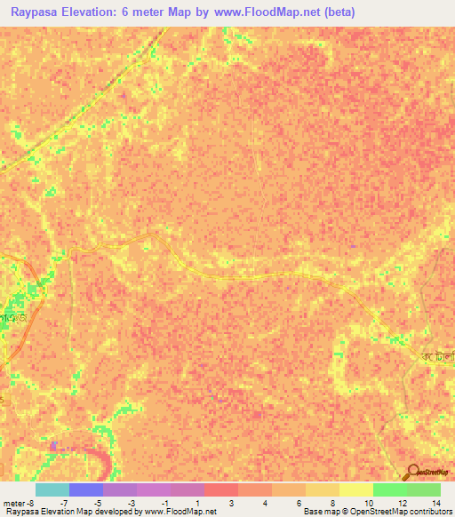 Raypasa,Bangladesh Elevation Map