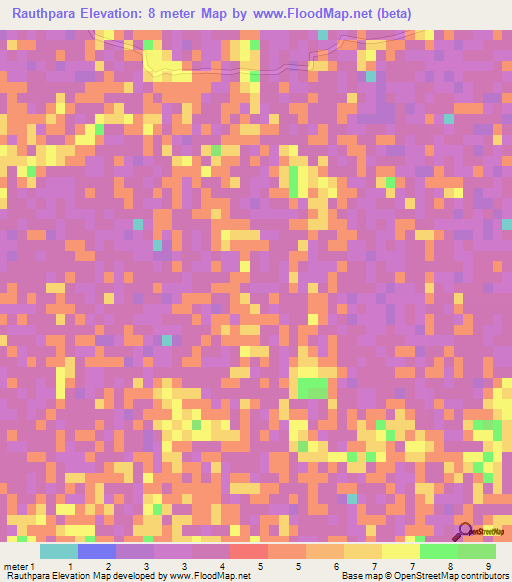 Rauthpara,Bangladesh Elevation Map