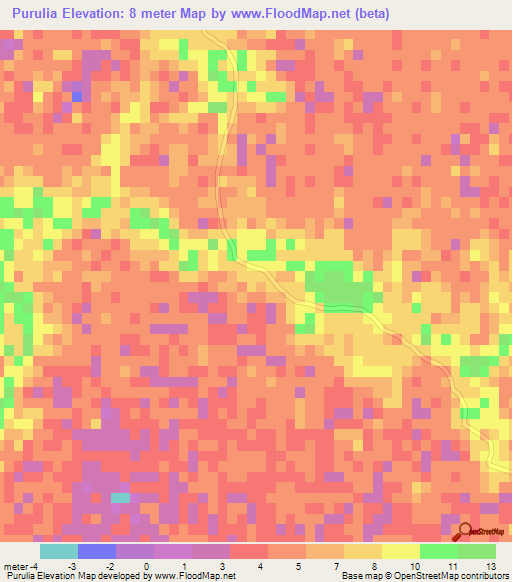 Purulia,Bangladesh Elevation Map