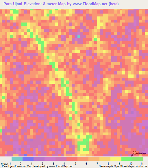 Para Ujani,Bangladesh Elevation Map