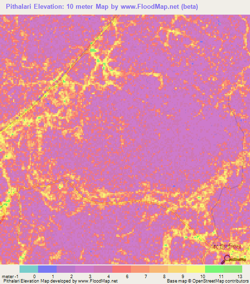 Pithalari,Bangladesh Elevation Map