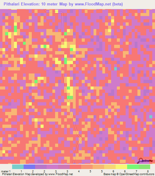 Pithalari,Bangladesh Elevation Map