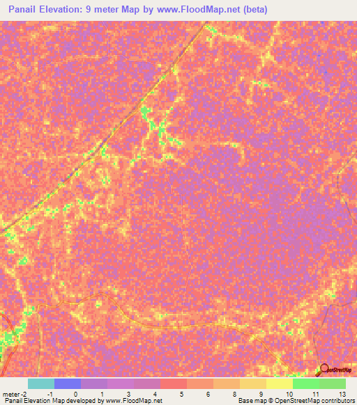 Panail,Bangladesh Elevation Map