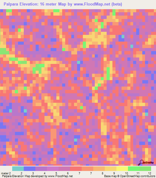 Palpara,Bangladesh Elevation Map