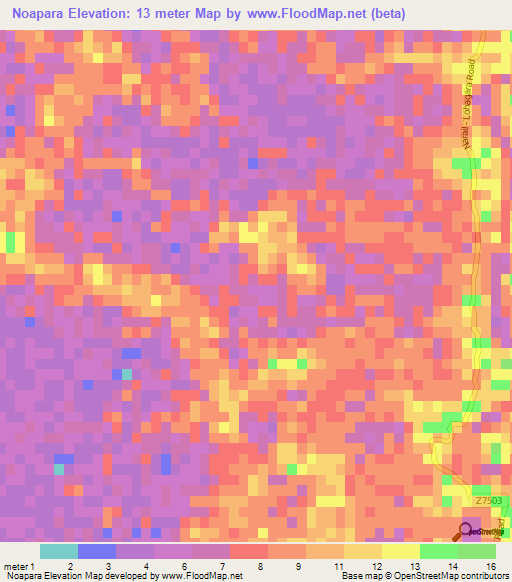 Noapara,Bangladesh Elevation Map