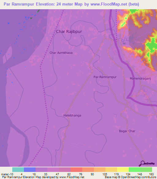 Par Ramrampur,Bangladesh Elevation Map