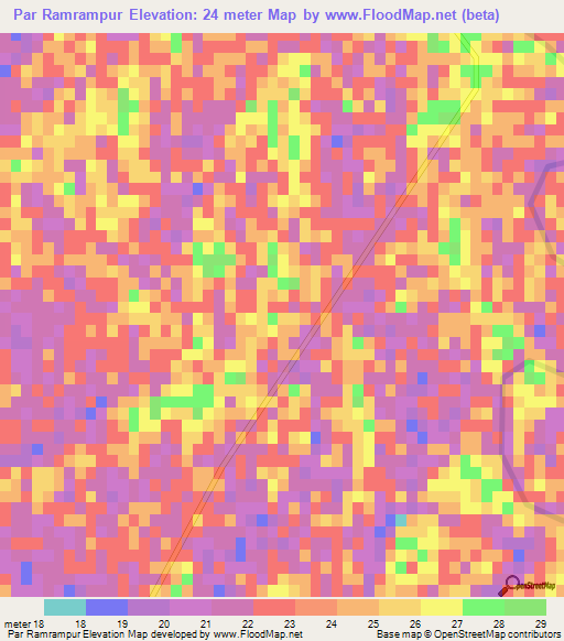 Par Ramrampur,Bangladesh Elevation Map