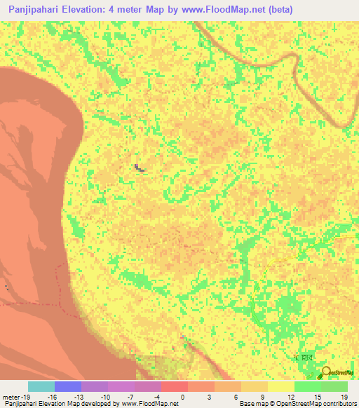 Panjipahari,Bangladesh Elevation Map