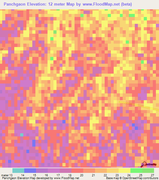 Panchgaon,Bangladesh Elevation Map