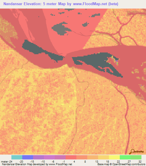 Nandansar,Bangladesh Elevation Map