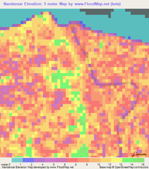 Nandansar,Bangladesh Elevation Map