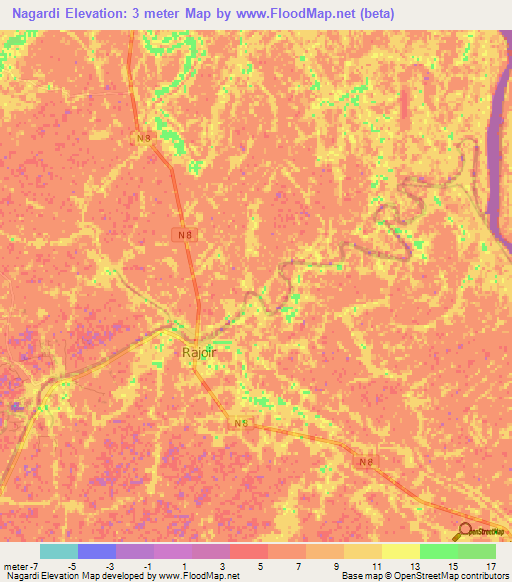 Nagardi,Bangladesh Elevation Map