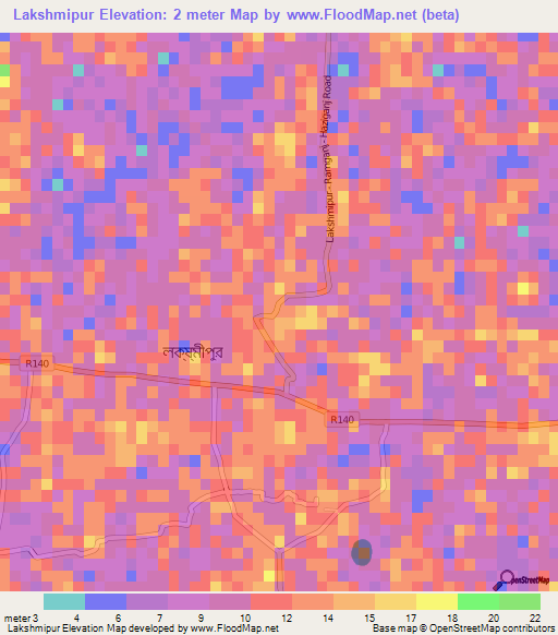 Lakshmipur,Bangladesh Elevation Map