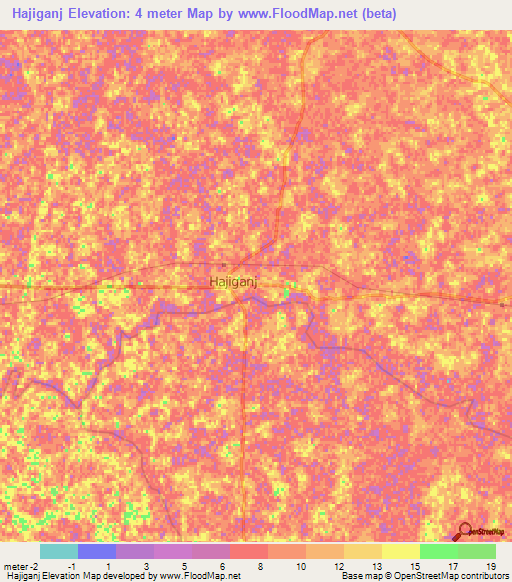 Hajiganj,Bangladesh Elevation Map