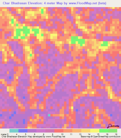 Char Bhadrasan,Bangladesh Elevation Map