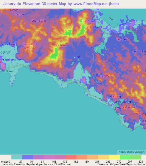 Jaburvulu,Indonesia Elevation Map