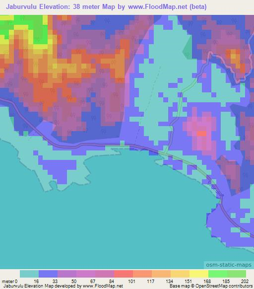 Jaburvulu,Indonesia Elevation Map