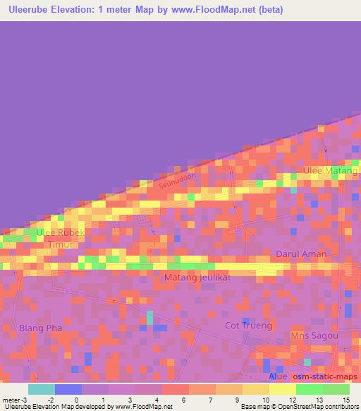 Uleerube,Indonesia Elevation Map