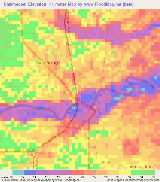 Ulakmedam,Indonesia Elevation Map