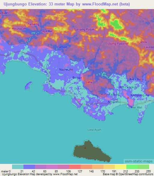 Ujungbungo,Indonesia Elevation Map