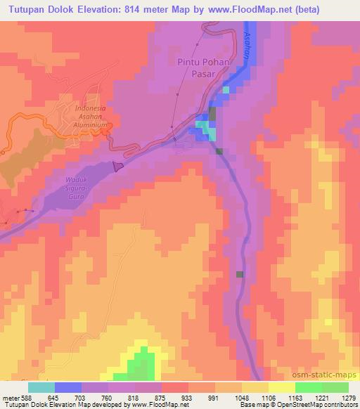 Tutupan Dolok,Indonesia Elevation Map