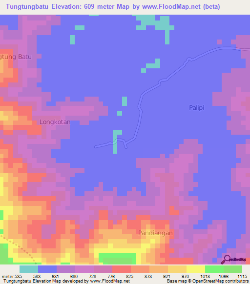 Tungtungbatu,Indonesia Elevation Map