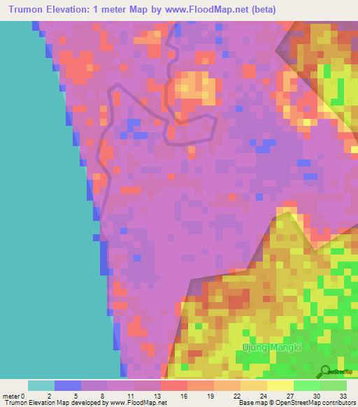 Trumon,Indonesia Elevation Map