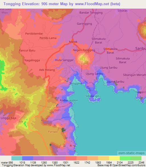 Tongging,Indonesia Elevation Map