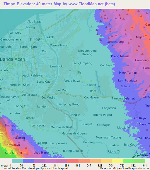 Timpo,Indonesia Elevation Map