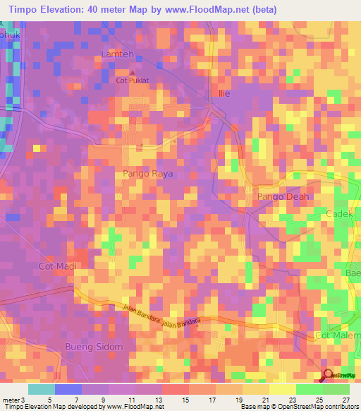 Timpo,Indonesia Elevation Map