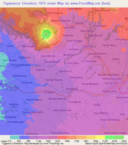 Tigapancur,Indonesia Elevation Map