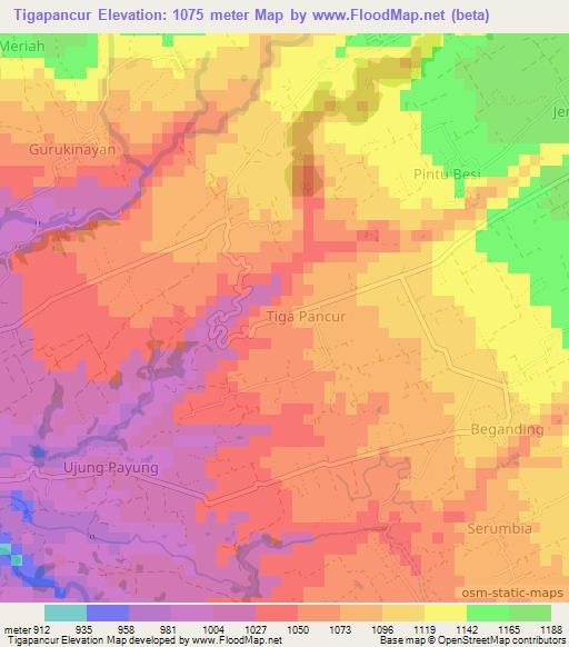 Tigapancur,Indonesia Elevation Map