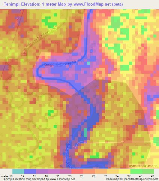 Tenimpi,Indonesia Elevation Map