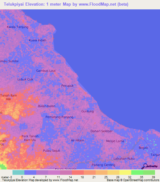 Telukpiyai,Indonesia Elevation Map