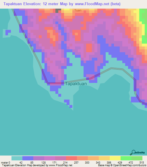 Tapaktuan,Indonesia Elevation Map