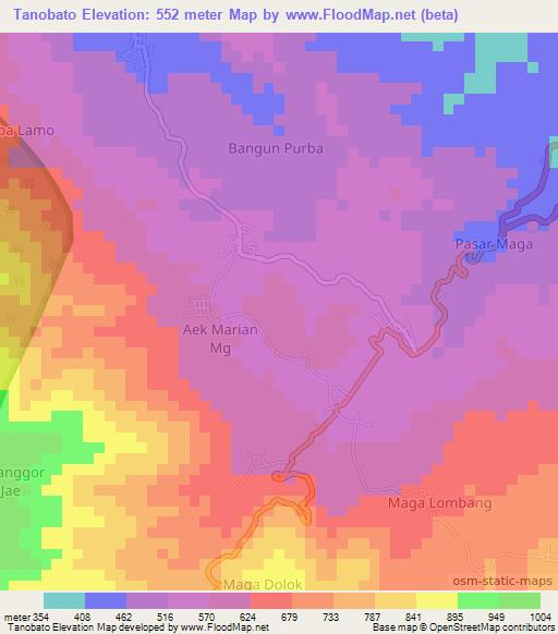 Tanobato,Indonesia Elevation Map
