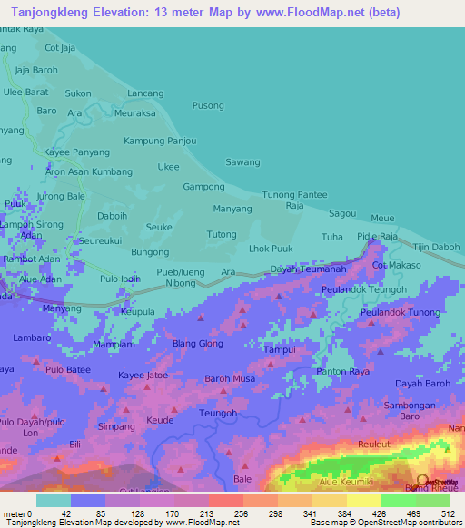 Tanjongkleng,Indonesia Elevation Map