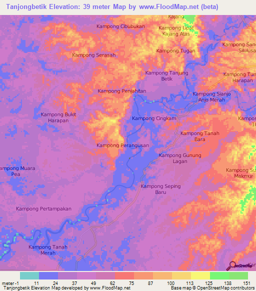 Tanjongbetik,Indonesia Elevation Map