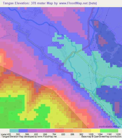 Tangse,Indonesia Elevation Map