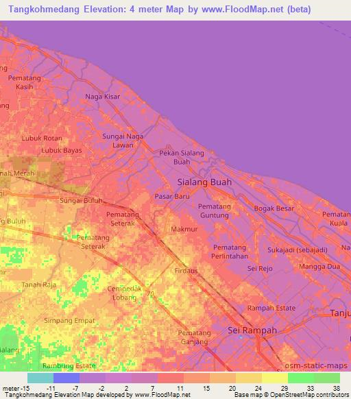 Tangkohmedang,Indonesia Elevation Map