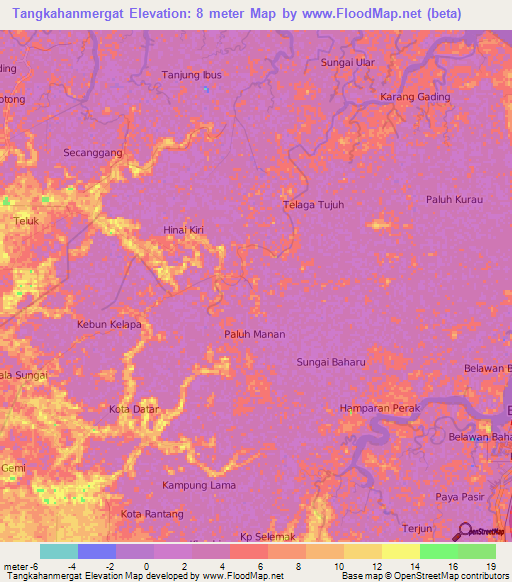 Tangkahanmergat,Indonesia Elevation Map