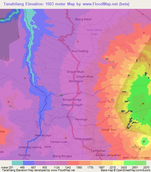 Tanahilang,Indonesia Elevation Map