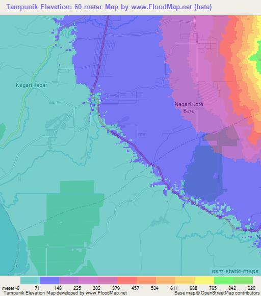 Tampunik,Indonesia Elevation Map