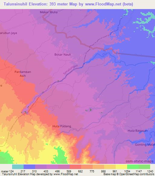 Talunsinuhil,Indonesia Elevation Map