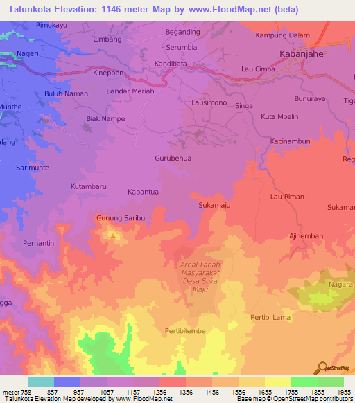 Talunkota,Indonesia Elevation Map