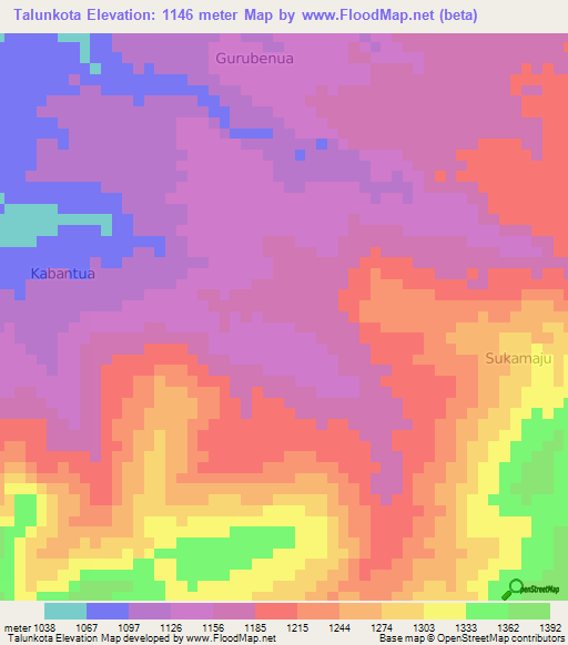 Talunkota,Indonesia Elevation Map