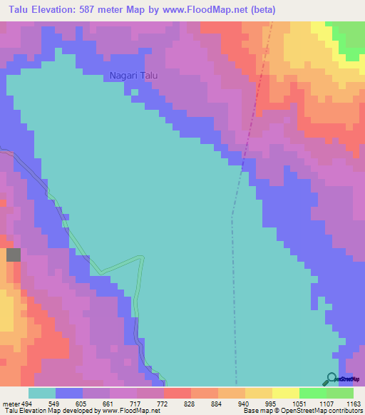 Talu,Indonesia Elevation Map